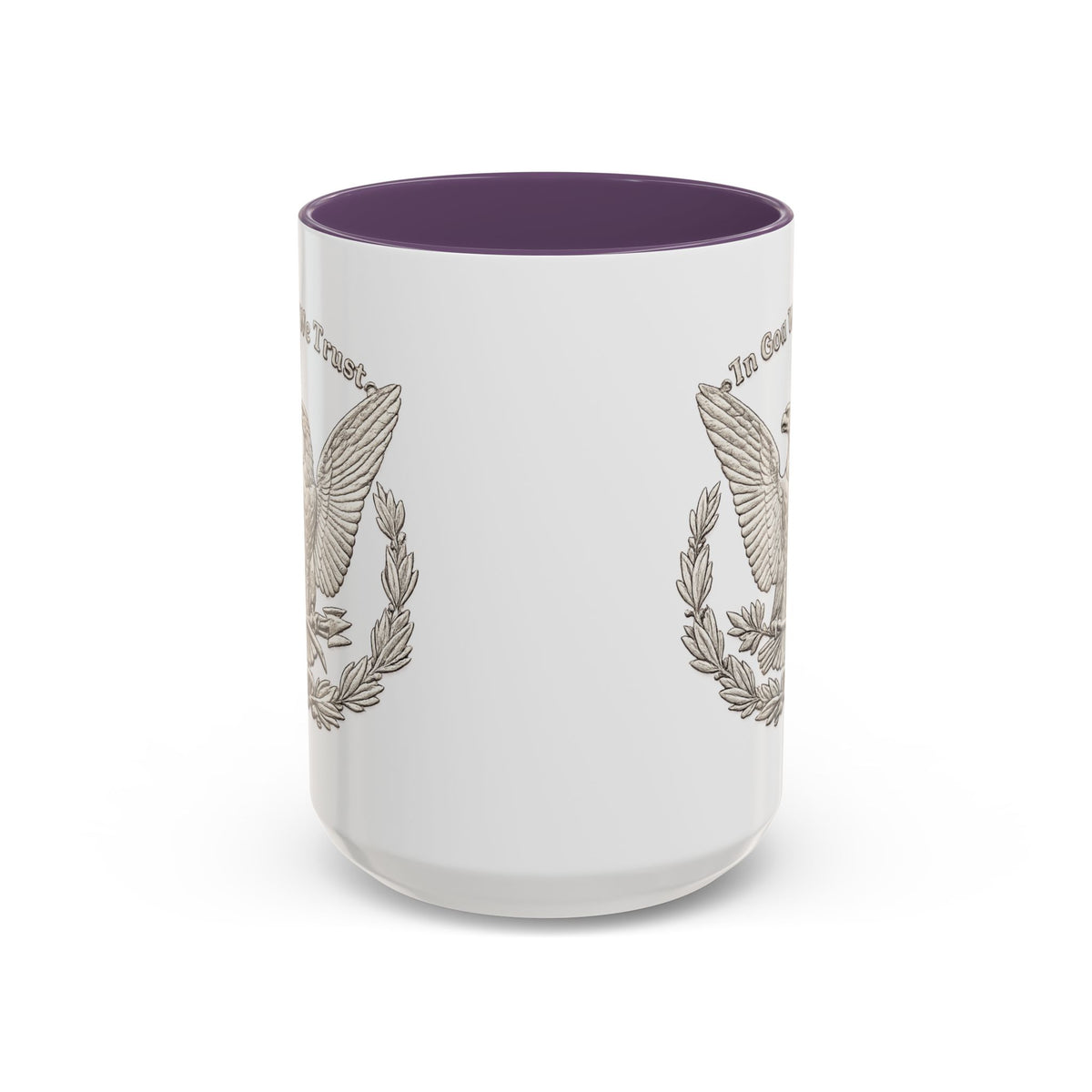 Eagle Emblem Coffee Mug — "In God We Trust" Accent Ceramic Mug (11/15oz)