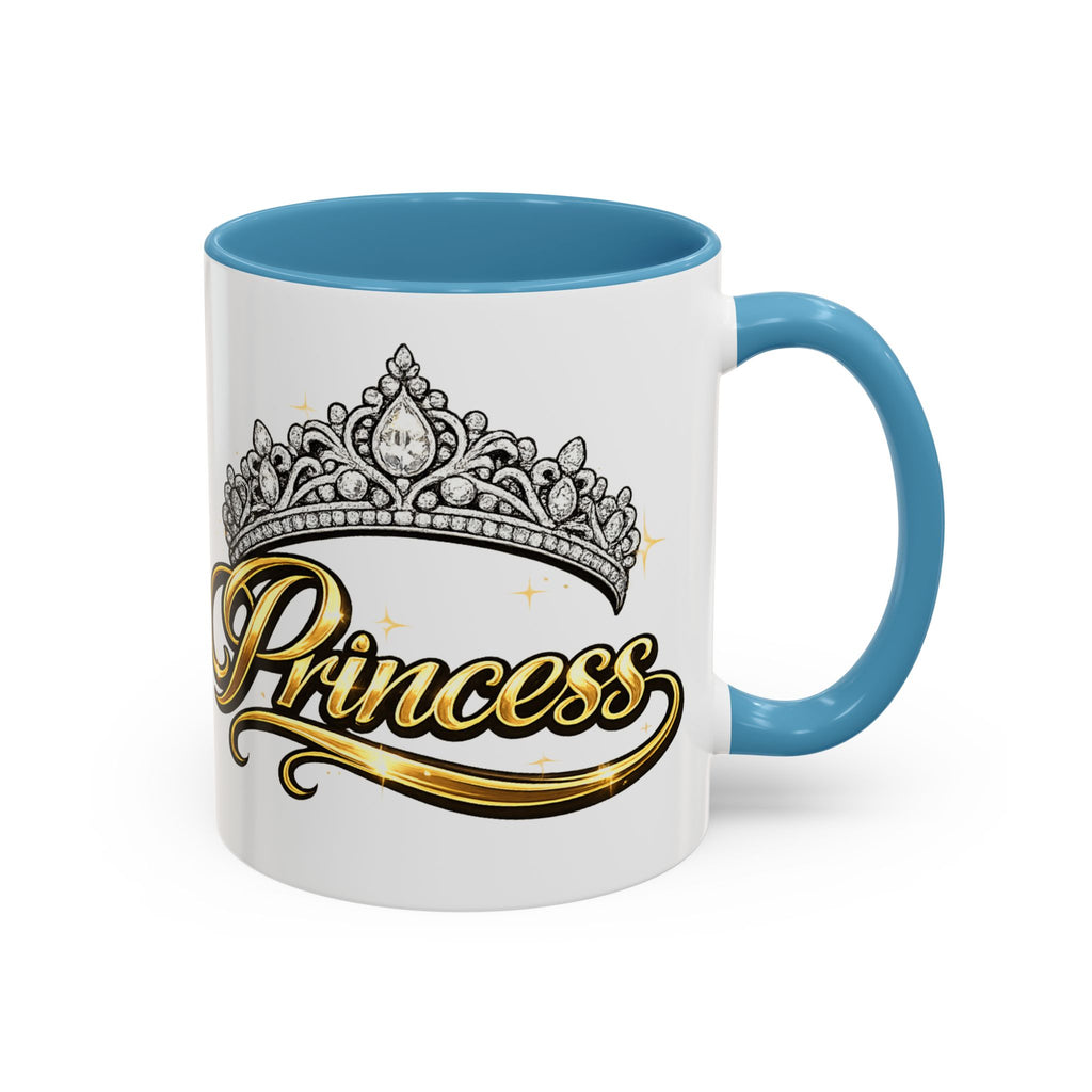 Princess Crown Accent Coffee Mug — Gold Script 11/15oz