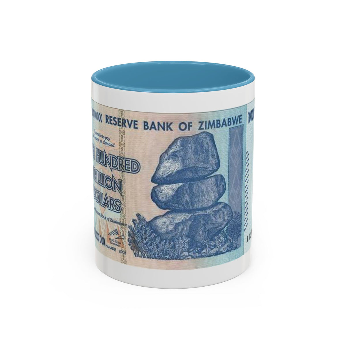 Zimbabwe Trillion Dollar Note Coffee Mug — Vintage Currency Accent Mug (11/15oz)
