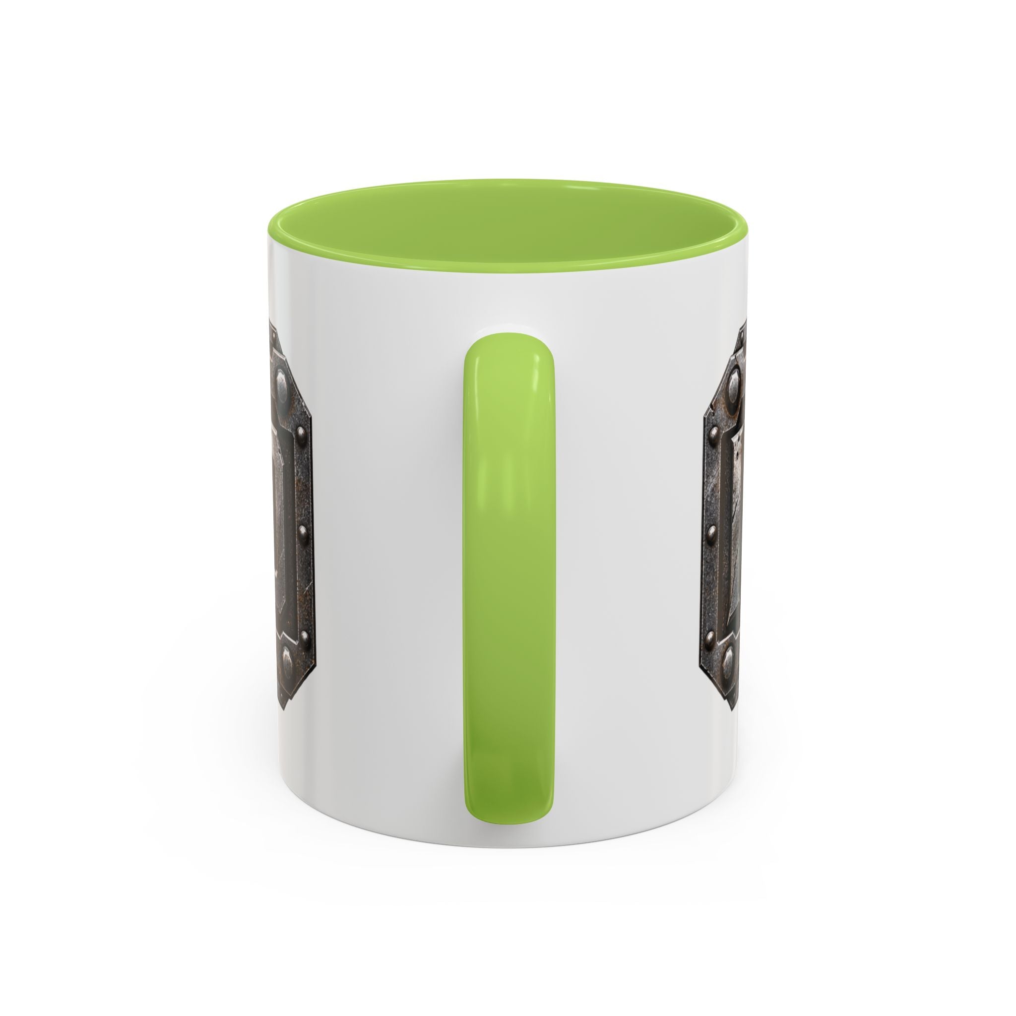 Metal Shield Coffee Mug — 'Iron Clad' Rustic Industrial Accent Mug