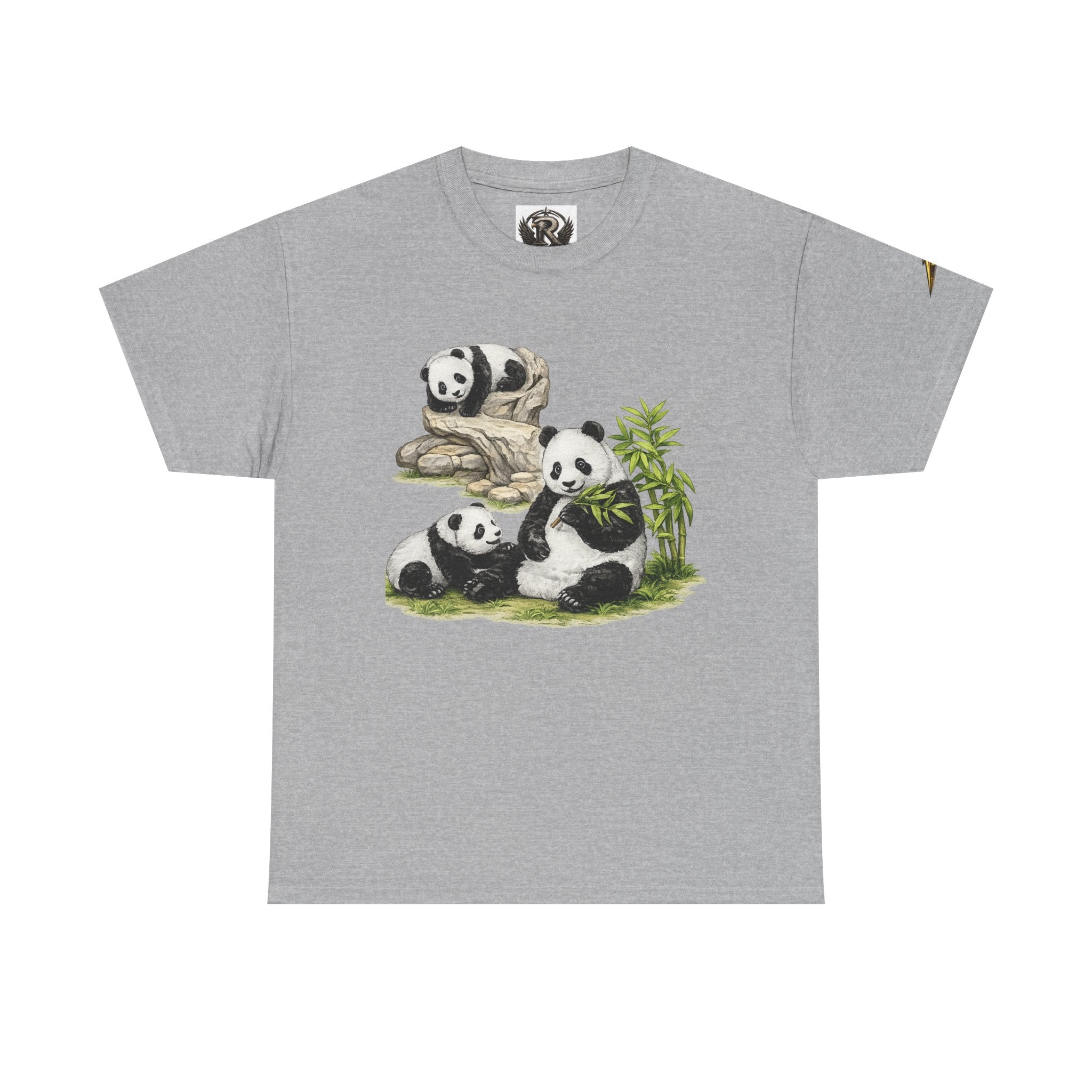 Pandas Relaxing Graphic Tee — Cute Bamboo Panda Illustration T-Shirt