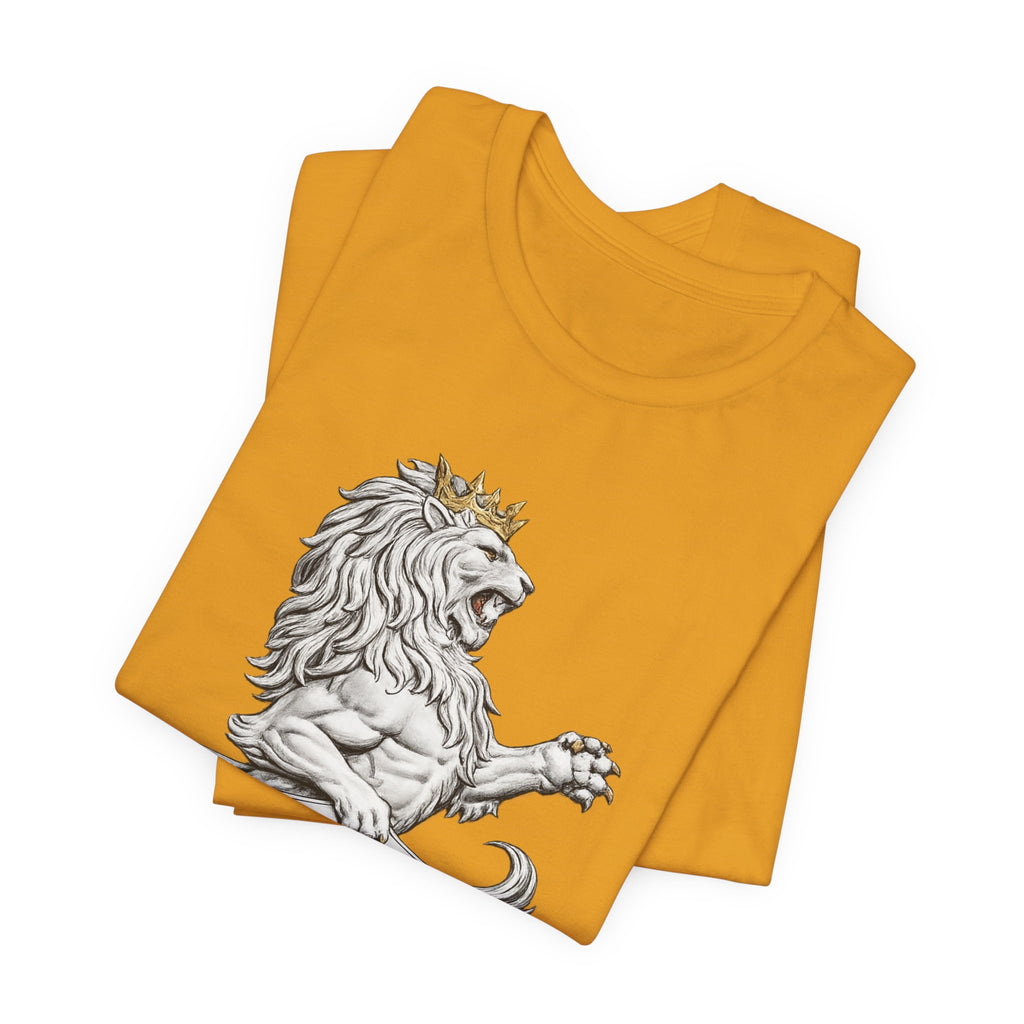 Lion Crest T-Shirt — Regal Sun Shield Graphic Tee
