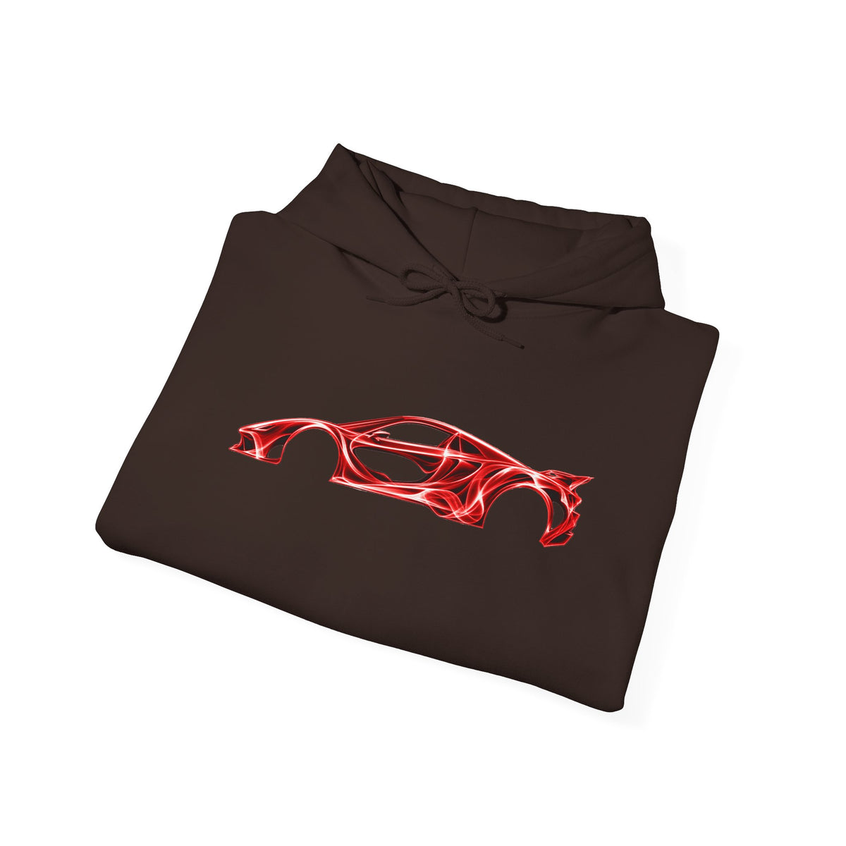 Car Silhouette Hoodie – Red Flame Sports Car Graphic