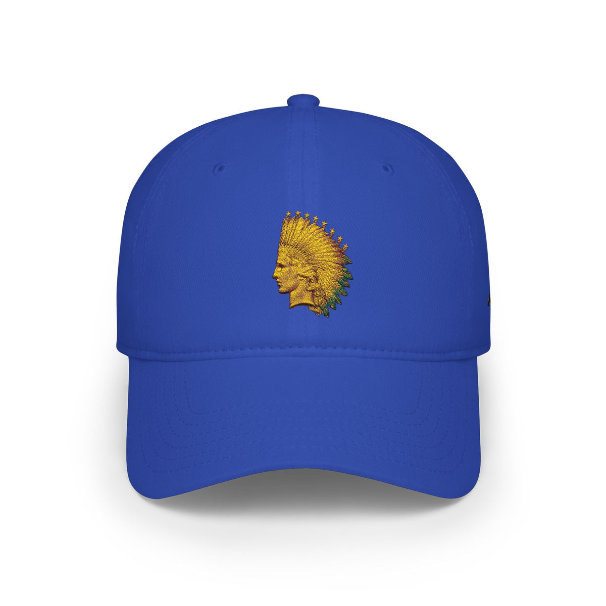Native Feather Headdress Embroidered Cap — Low Profile Baseball Hat