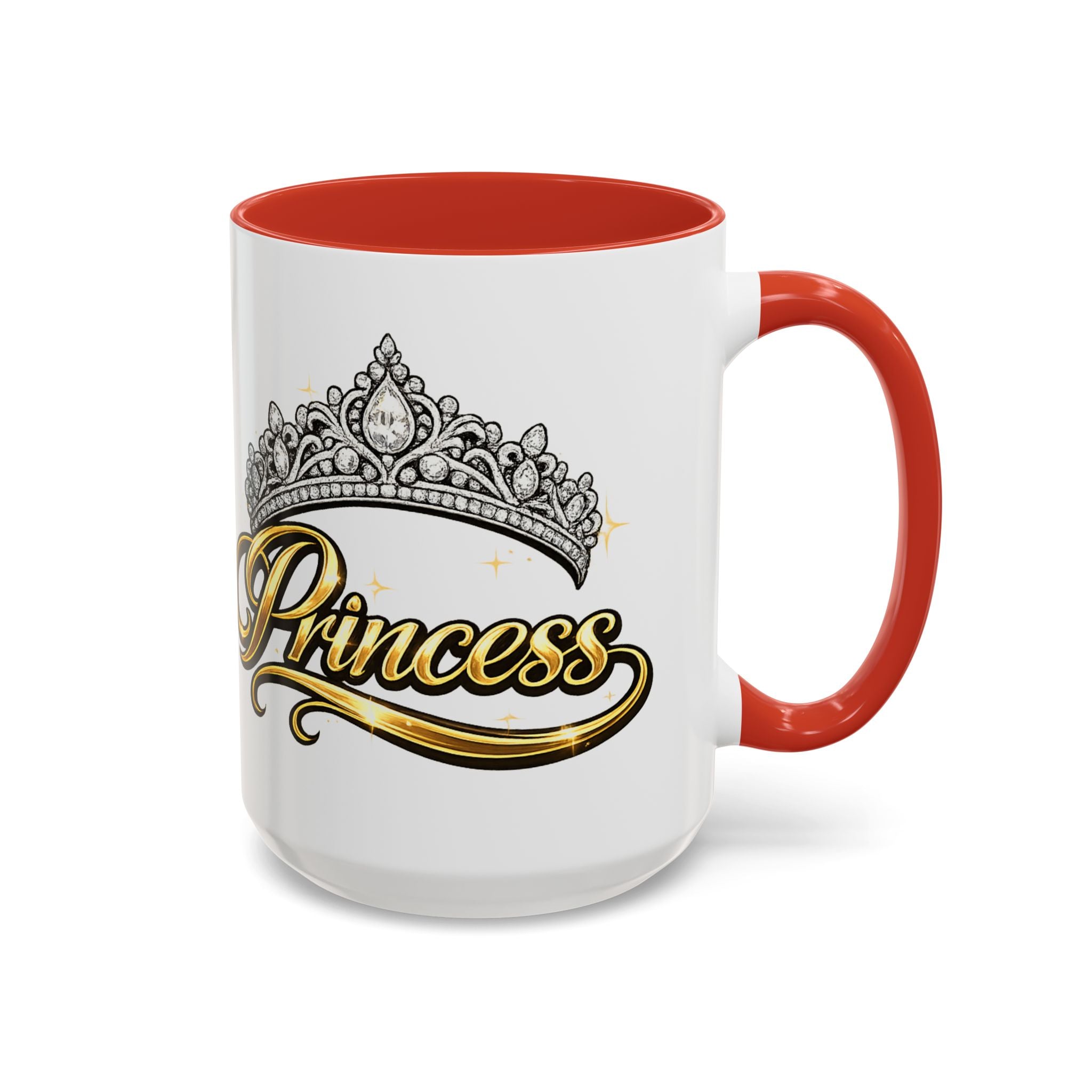 Princess Crown Accent Coffee Mug — Gold Script 11/15oz