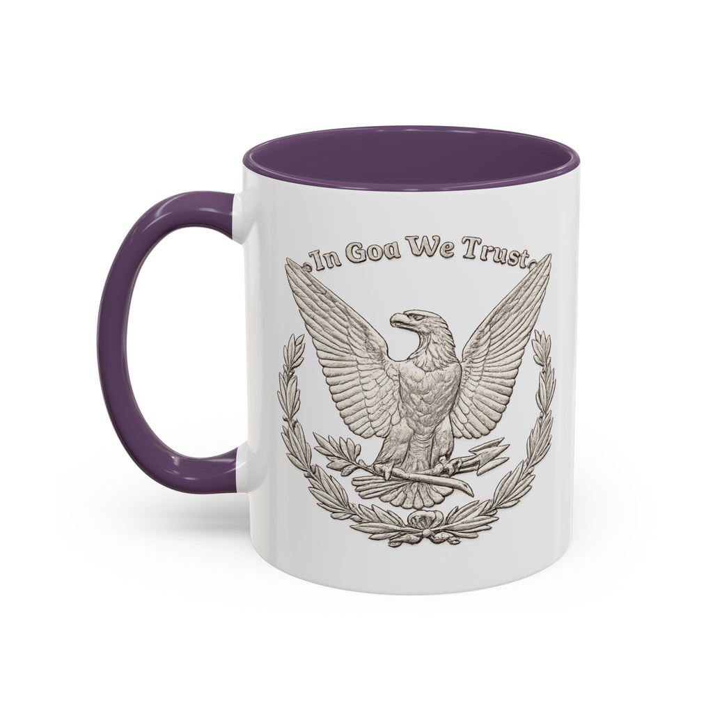 Eagle Emblem Coffee Mug — "In God We Trust" Accent Ceramic Mug (11/15oz)