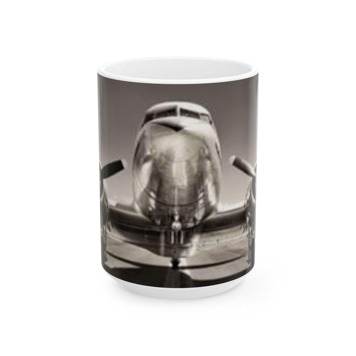 Vintage Airplane Ceramic Mug — Retro Aircraft Photo Coffee Cup (11oz/15oz)