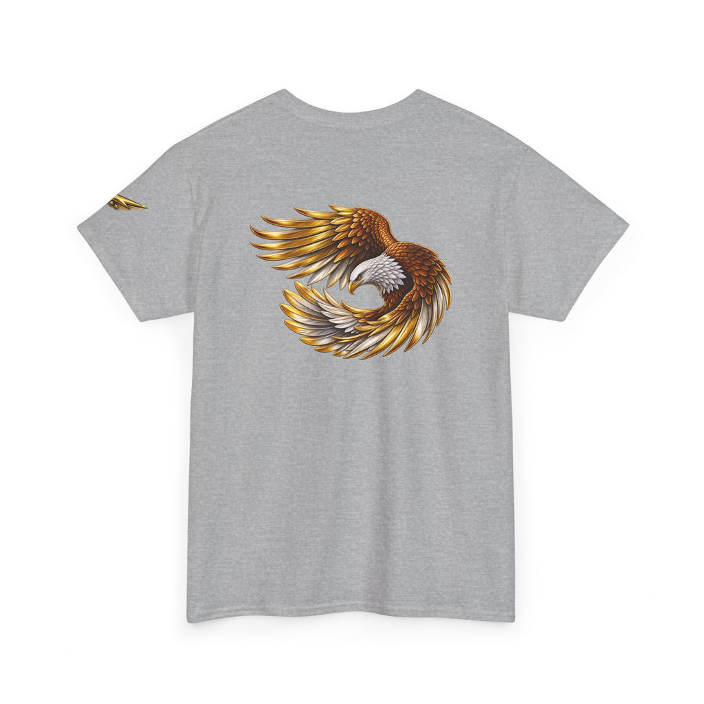 Eagle Wings Graphic Tee — Golden Flying Eagle Back Print