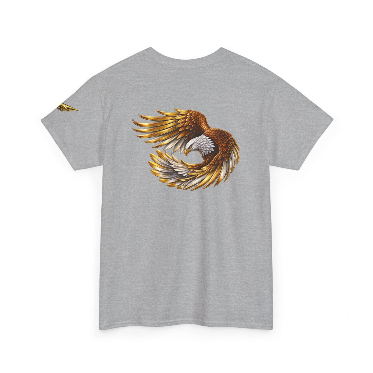 Eagle Wings Graphic Tee — Golden Flying Eagle Back Print