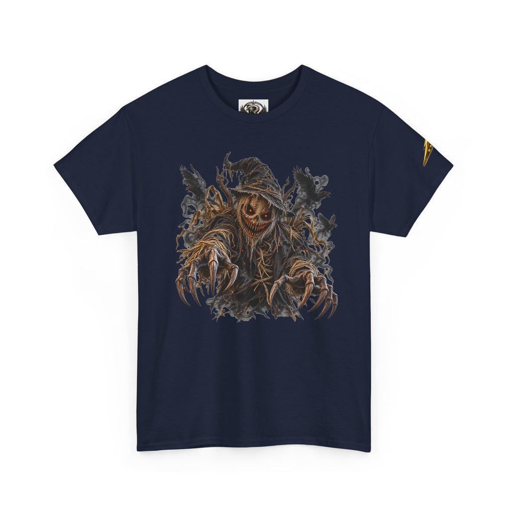 Scarecrow Reaper Graphic Tee — Spooky Halloween Horror Shirt