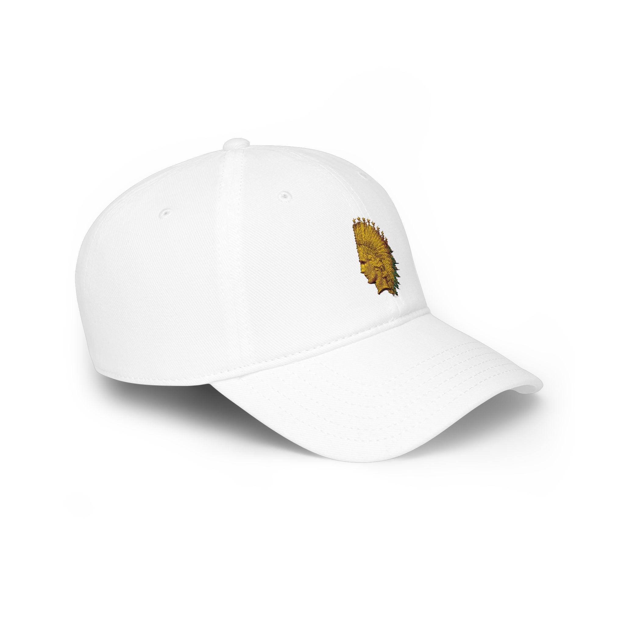 Native Feather Headdress Embroidered Cap — Low Profile Baseball Hat