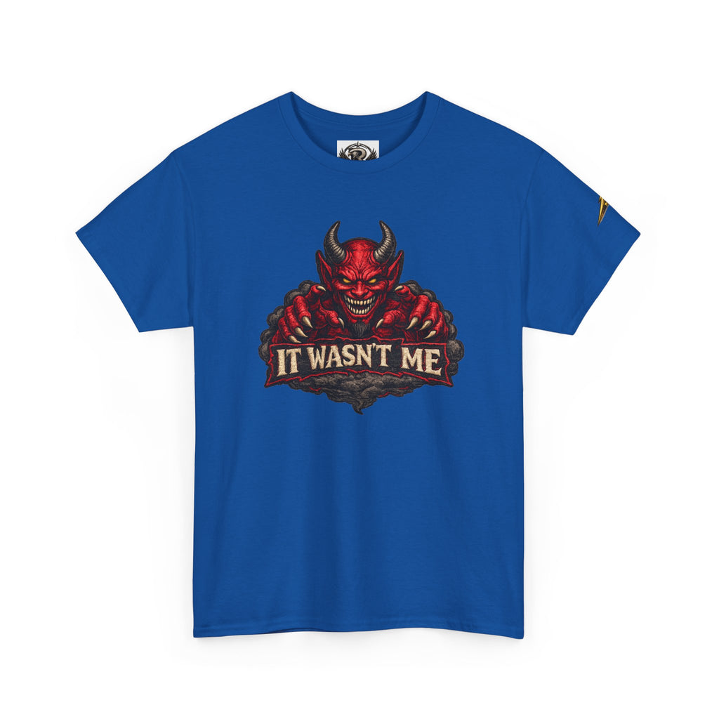 Devil Graphic Tee — "It Wasn’t Me" Funny Demon T-Shirt