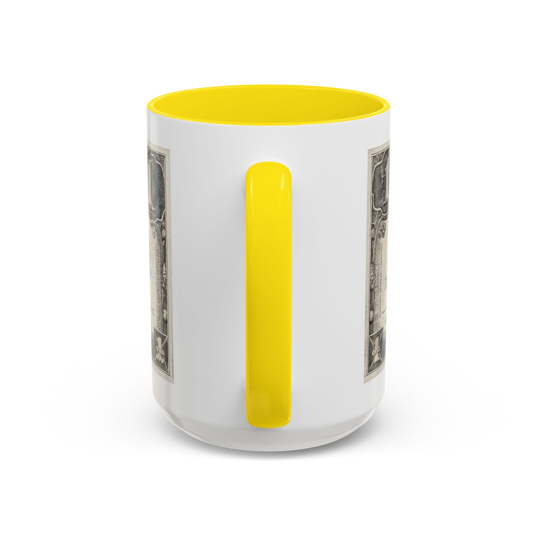 Dollar Bill Accent Coffee Mug — Vintage US Currency Design (11/15oz)