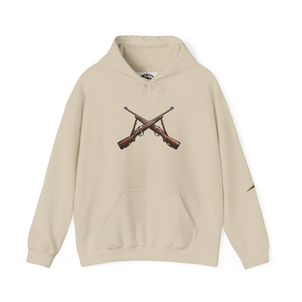 Rifle Crossed Graphic Hoodie — Vintage Hunting Pullover