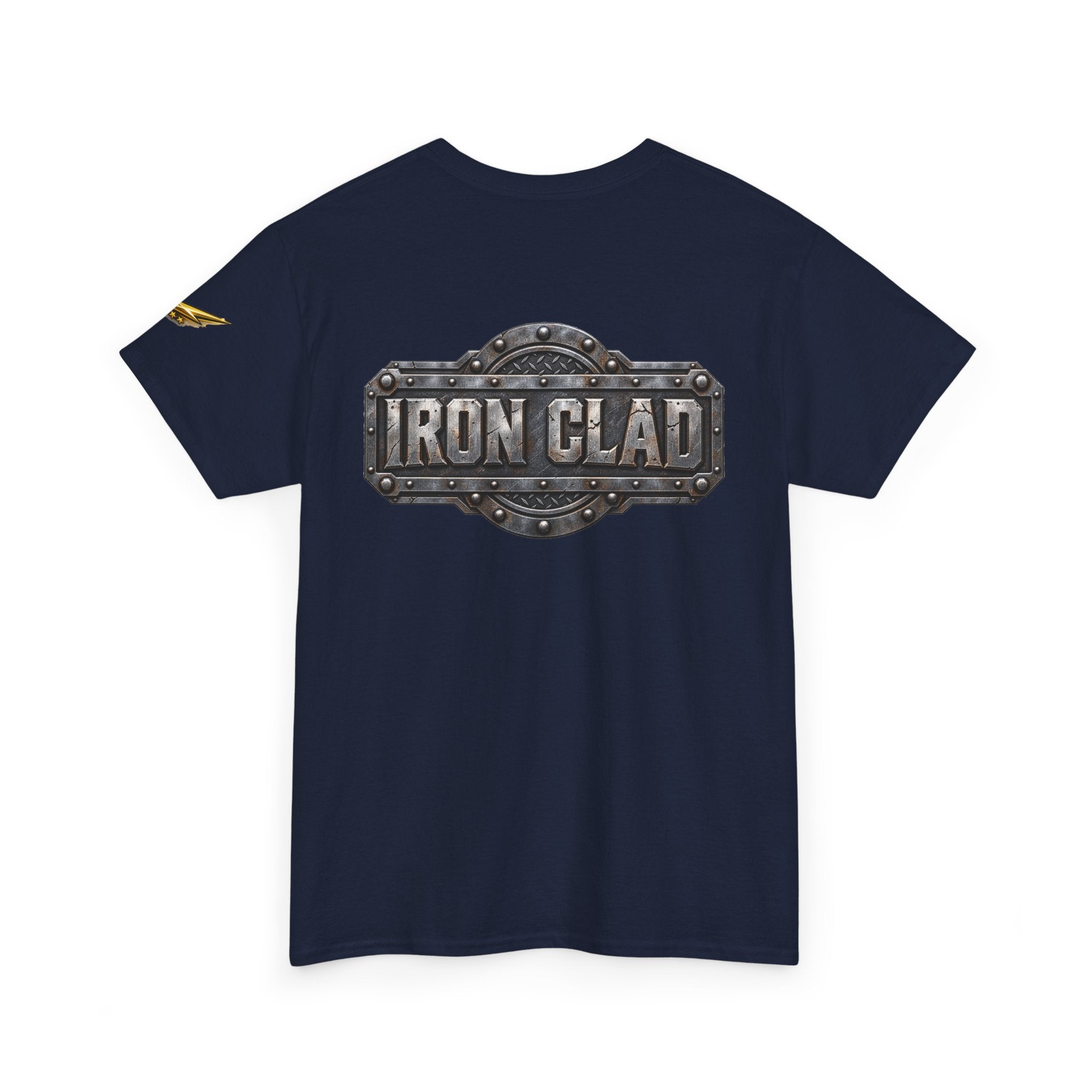 T-Shirt — "Iron Clad" Industrial Metal Logo Tee