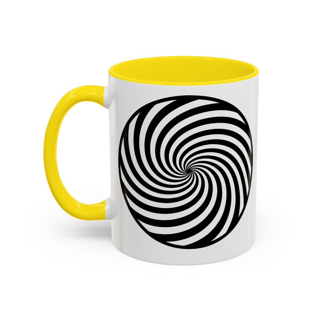 Hypnotic Swirl Accent Mug — Black & White Spiral Coffee Cup (11/15oz)