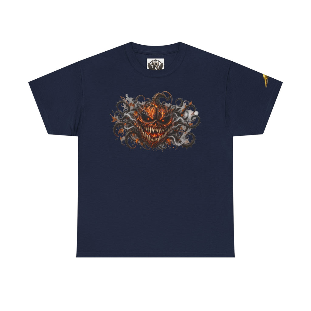 Graphic Tee — Fiery Pumpkin Demon Design (Halloween Horror Shirt)