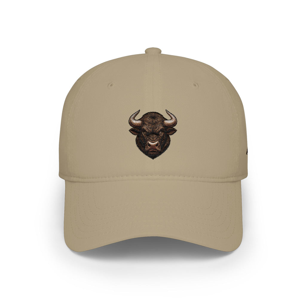 Embroidered Buffalo Head Baseball Cap — Rustic Western Low-Profile Hat
