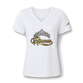Princess V-Neck Tee — Rhinestone Tiara Graphic Shirt for Women