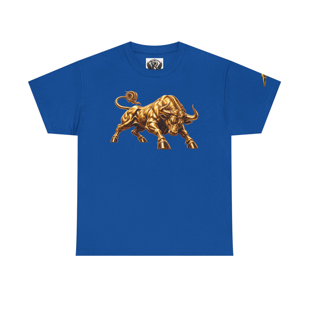 Golden Bull Graphic Tee — Charging Bull Design T-Shirt