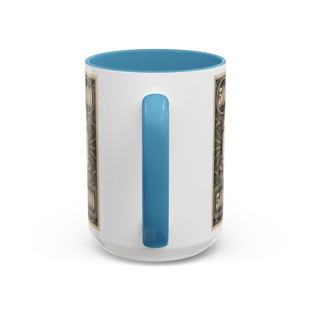 Money Print Coffee Mug — Vintage 1000 & 500 Note Accent Mug