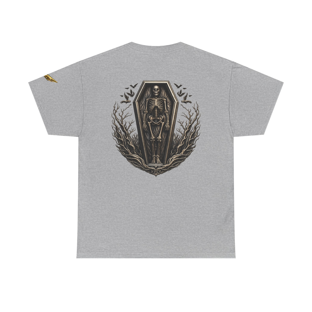 Skeleton Coffin Tee — Gothic Skull Backprint T-Shirt