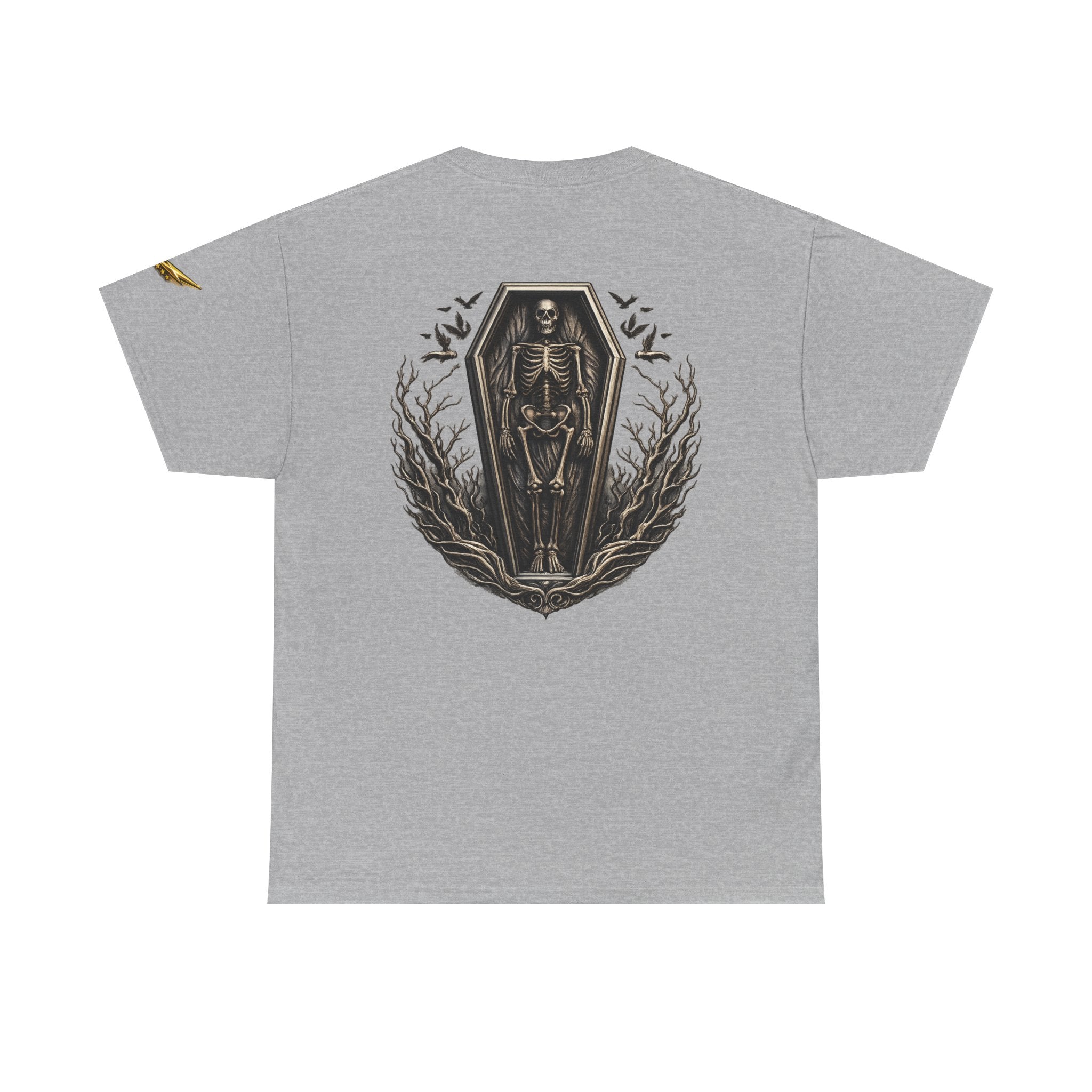 Skeleton Coffin Tee — Gothic Skull Backprint T-Shirt