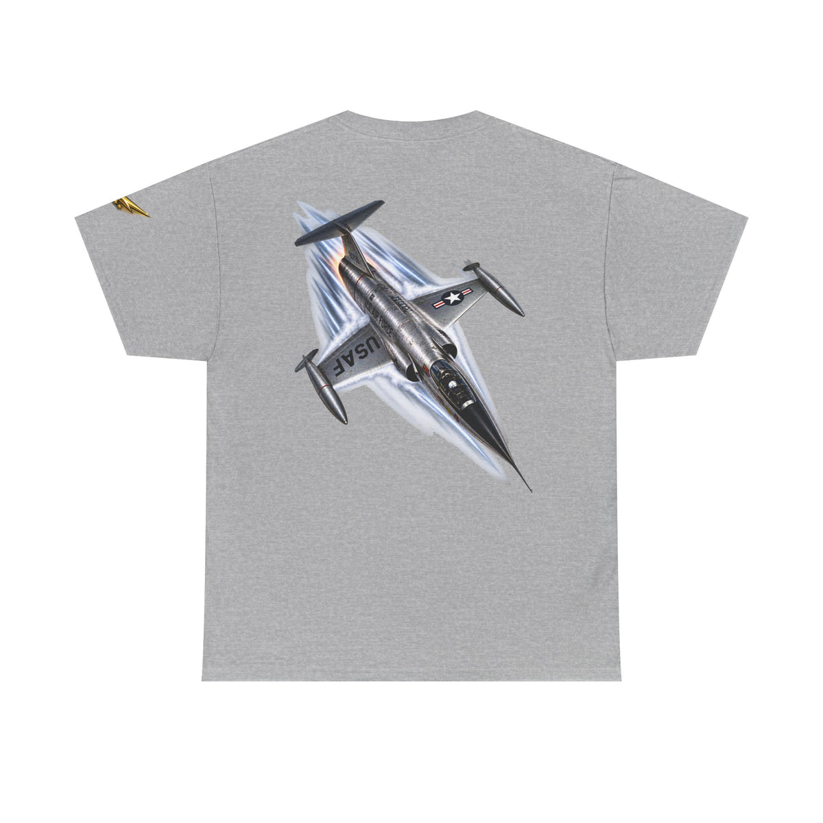 Aviation Fighter Jet T-Shirt — Vintage USAF Flag Graphic Tee