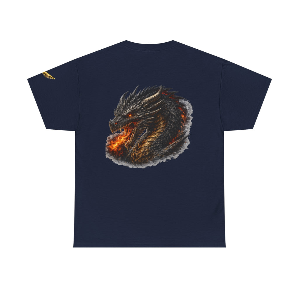 Dragon Head Fire Tee — Fiery Black Dragon Graphic T-Shirt