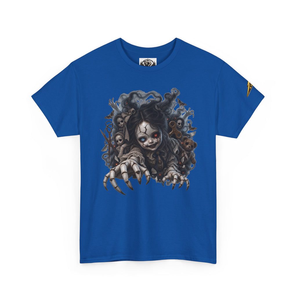 Creepy Claw Doll Graphic Tee — Dark Horror Monster Shirt