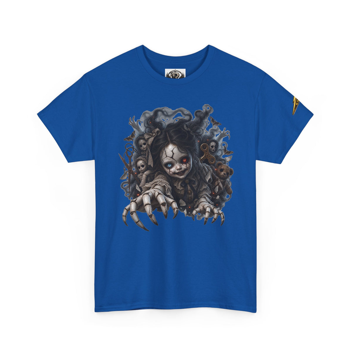 Creepy Claw Doll Graphic Tee — Dark Horror Monster Shirt