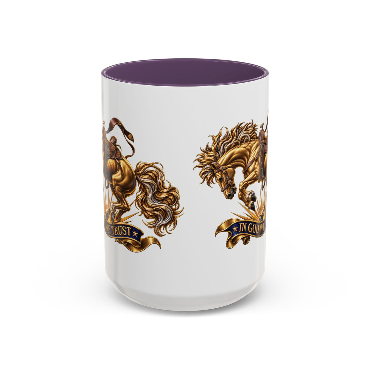 In God We Trust Golden Horse Accent Coffee Mug