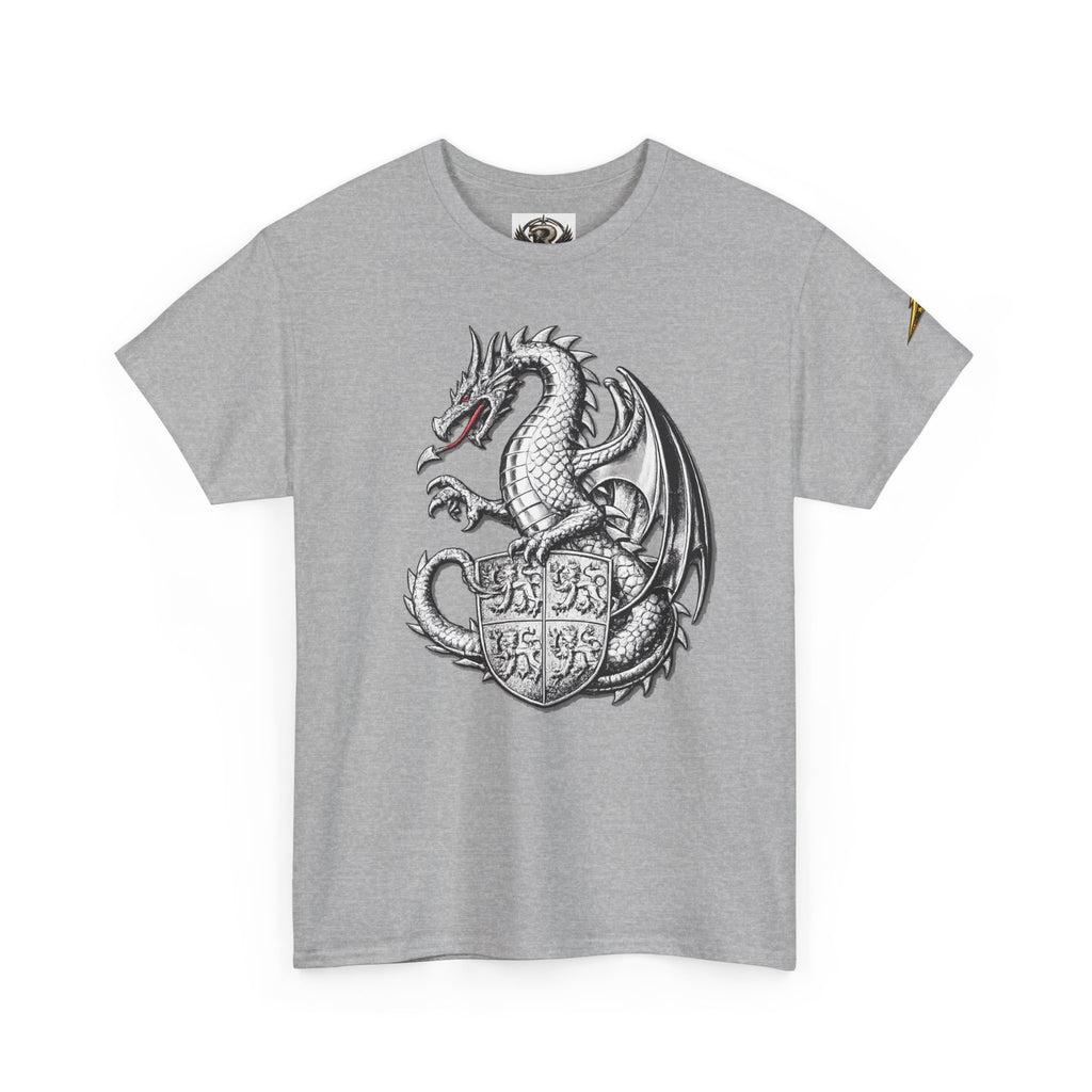 Dragon Crest T-Shirt — Medieval Dragon Shield Graphic Tee