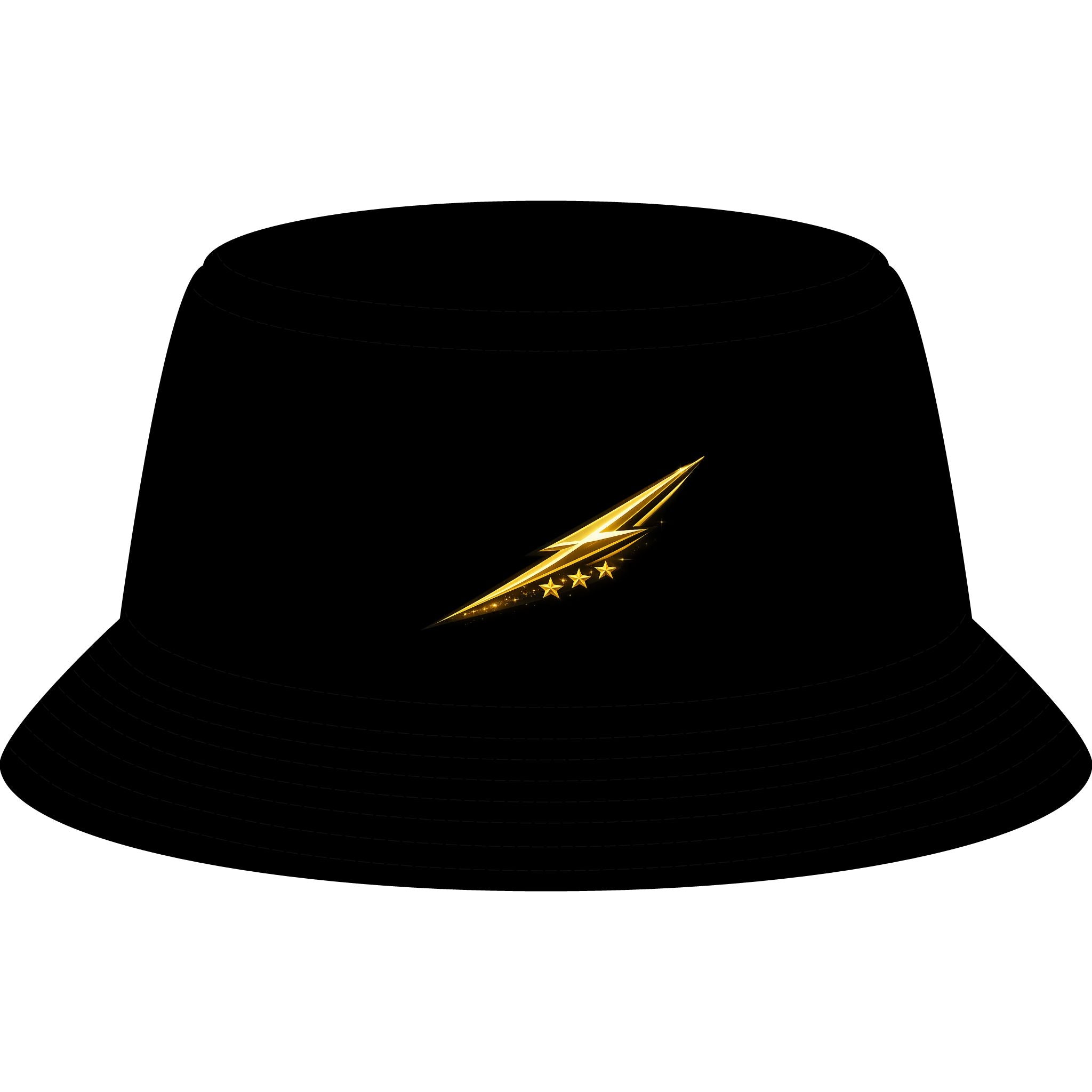 Bucket Hat — Retro Devil "It Wasn't Me" & Gold Lightning Embroidered Bucket Hat