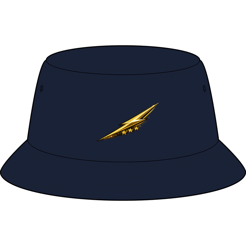 Bucket Hat — Retro Devil "It Wasn't Me" & Gold Lightning Embroidered Bucket Hat
