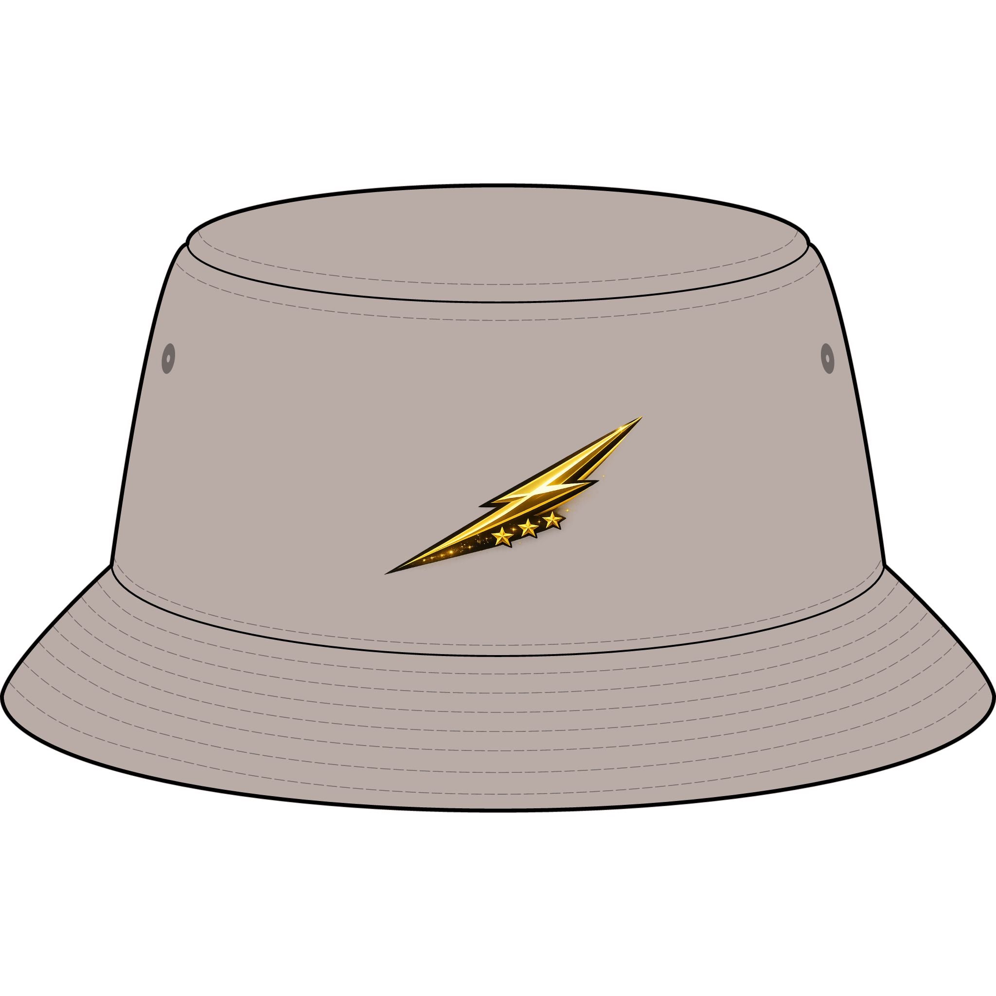 Bucket Hat — Retro Devil "It Wasn't Me" & Gold Lightning Embroidered Bucket Hat