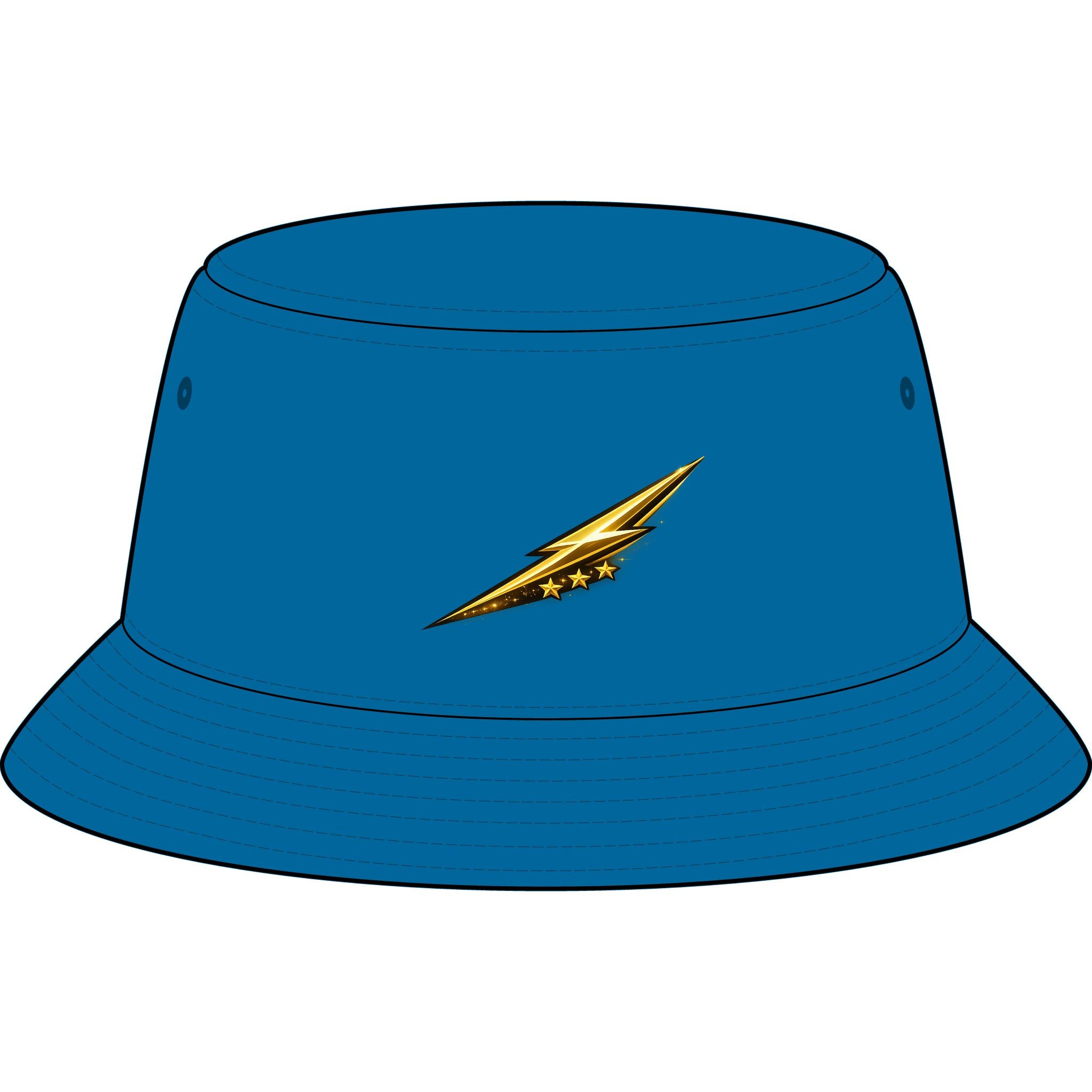 Bucket Hat — Retro Devil "It Wasn't Me" & Gold Lightning Embroidered Bucket Hat
