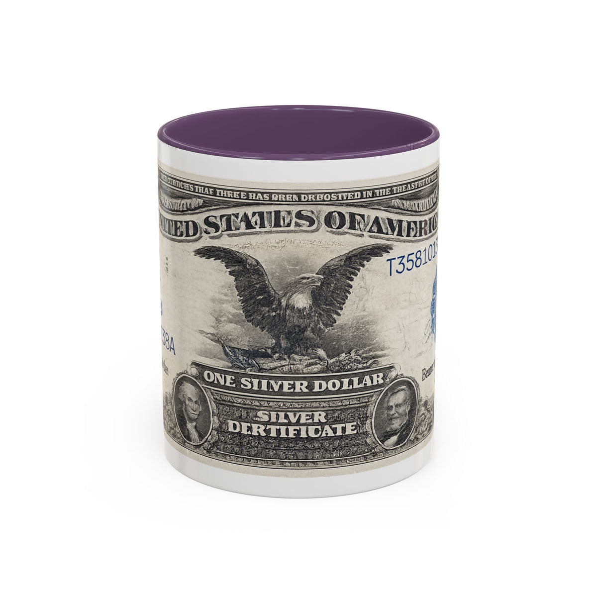Dollar Bill Accent Coffee Mug — Vintage US Currency Design (11/15oz)