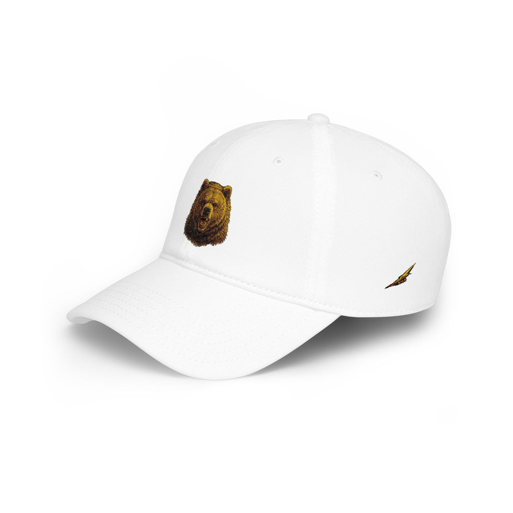 Bear Head Embroidered Baseball Cap — Low Profile Hat for Outdoors & Casual Wear