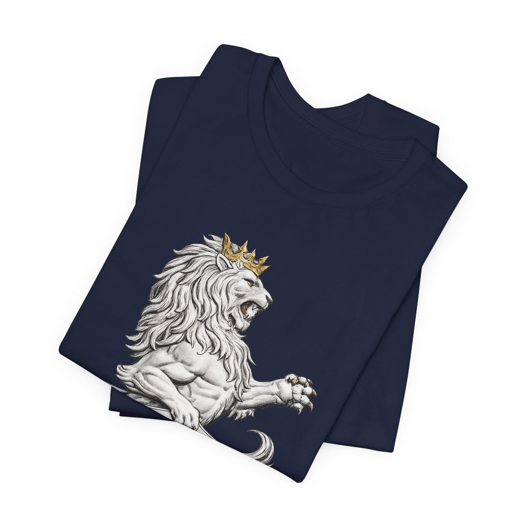 Lion Crest T-Shirt — Regal Sun Shield Graphic Tee