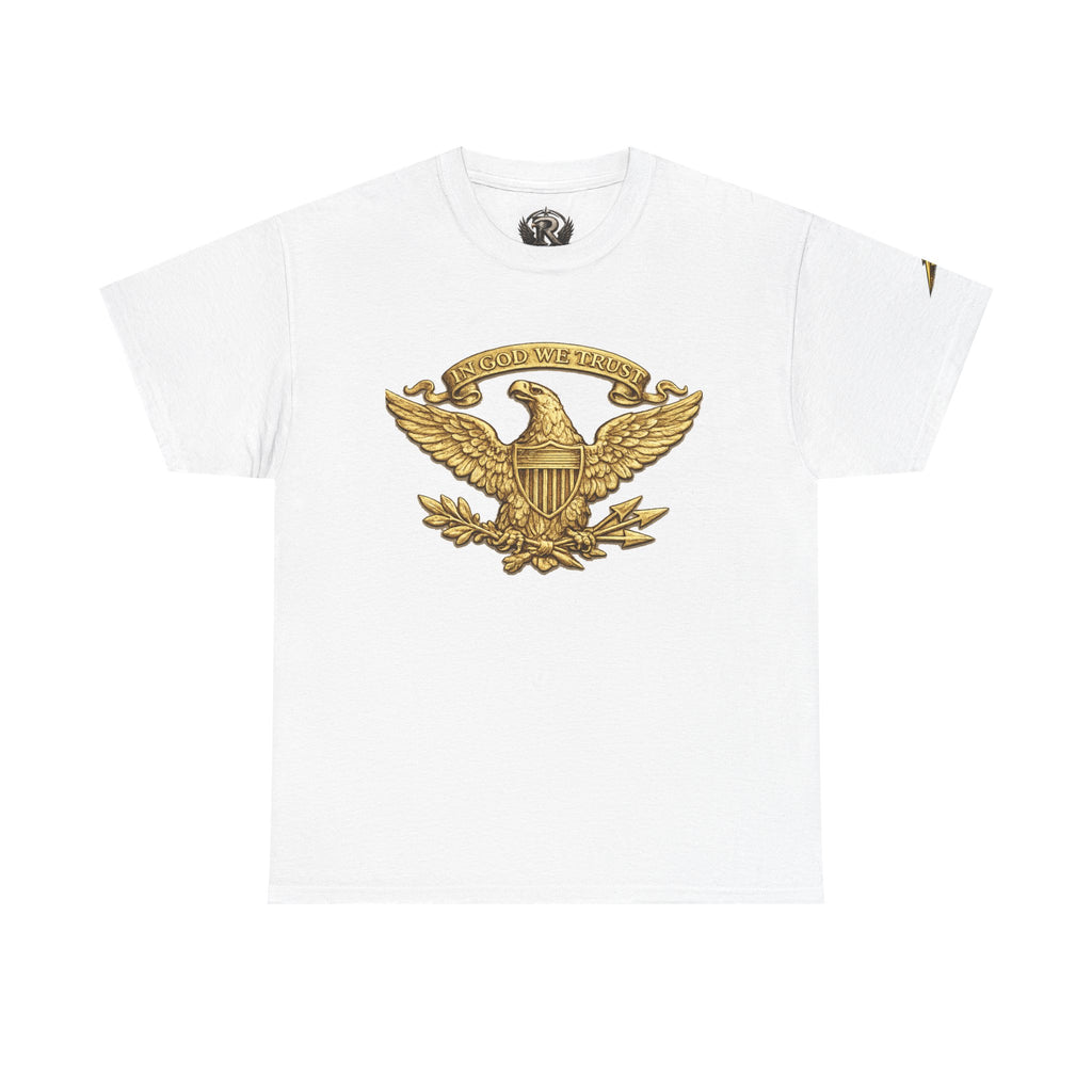 Eagle Crest T‑Shirt — Vintage Gold Eagle Emblem Patriotic Tee