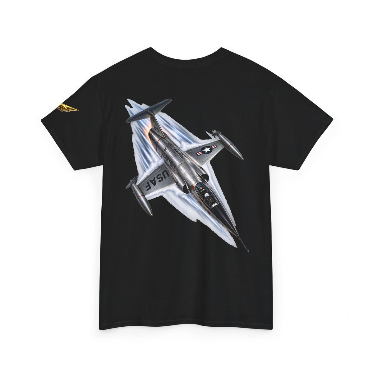Aviation Fighter Jet T-Shirt — Vintage USAF Flag Graphic Tee