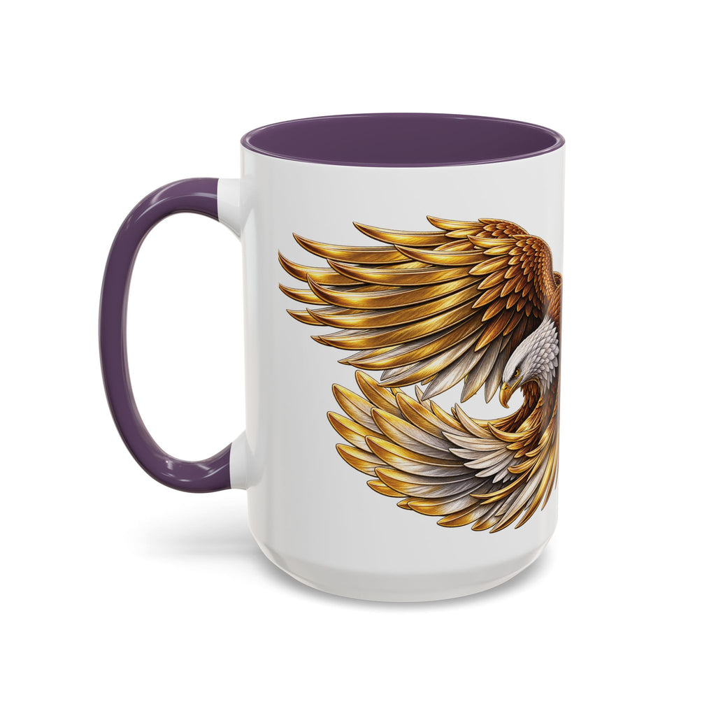 Golden Eagle Coffee Mug — Accent Ceramic Mug with Majestic Eagle Design