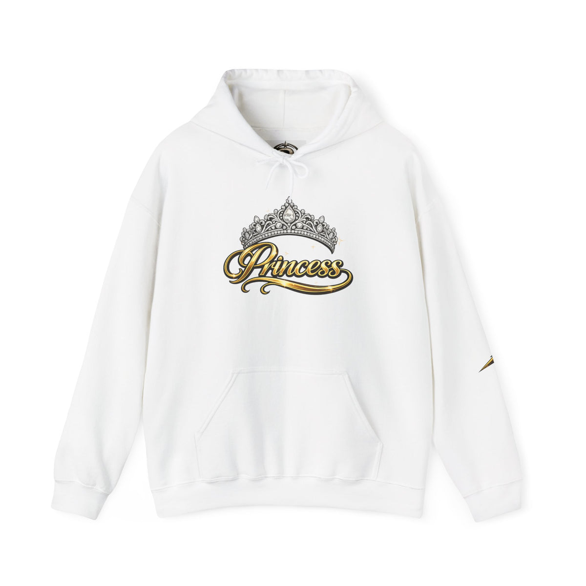Princess Tiara Hoodie — Gold Script Crown Sweatshirt