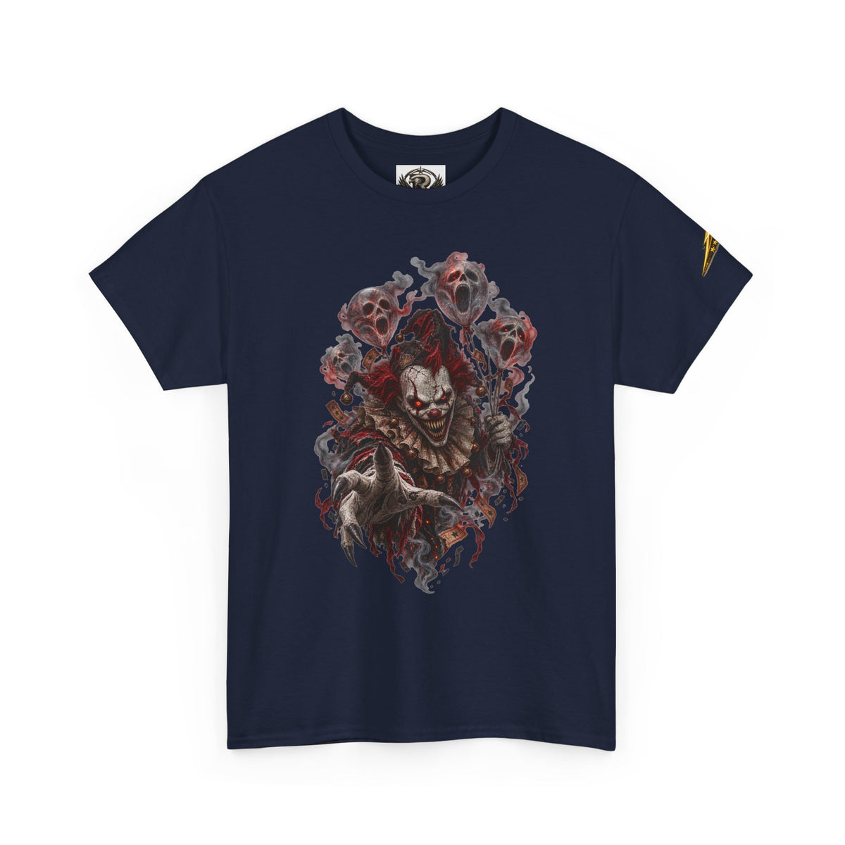 Horror Clown Graphic Tee — Dark Creepy Skull & Roses T-Shirt