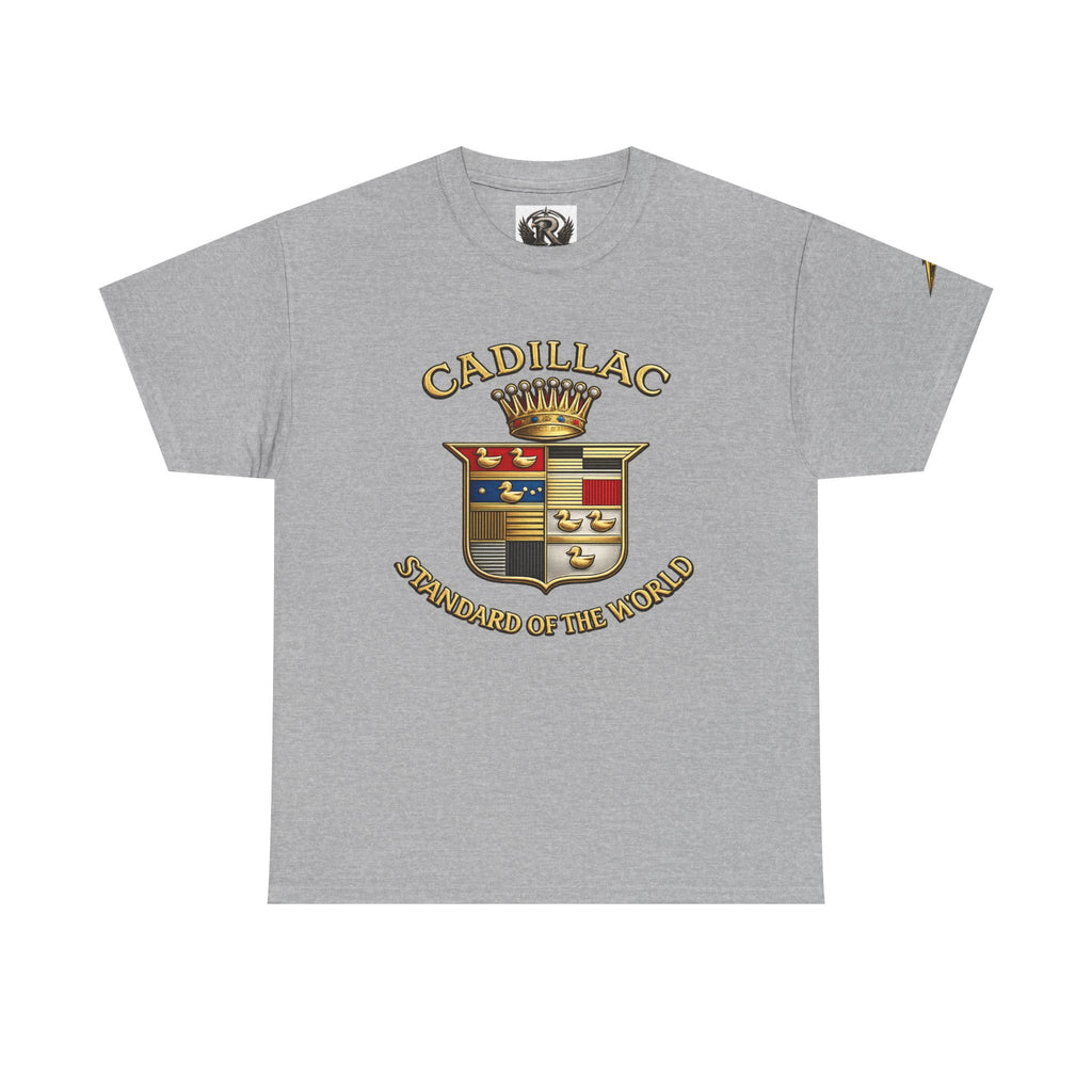 Cadillac Crest T‑Shirt — 'Standard of the World' Vintage Logo Tee