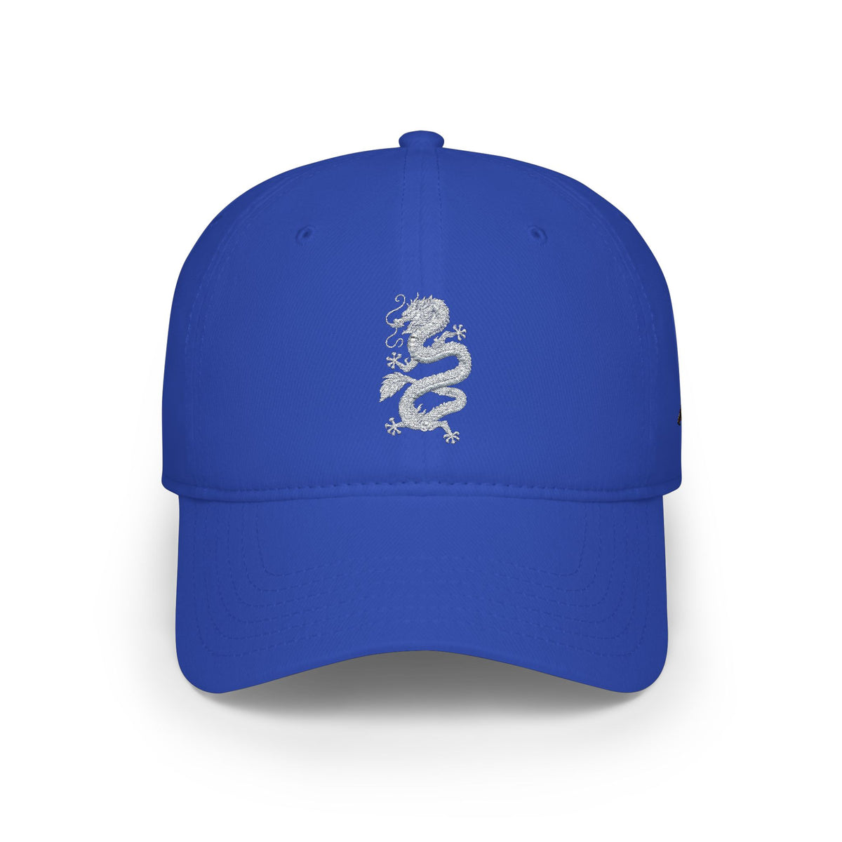 Low-Profile Baseball Cap with White Embroidered Dragon — Minimalist Streetwear Hat