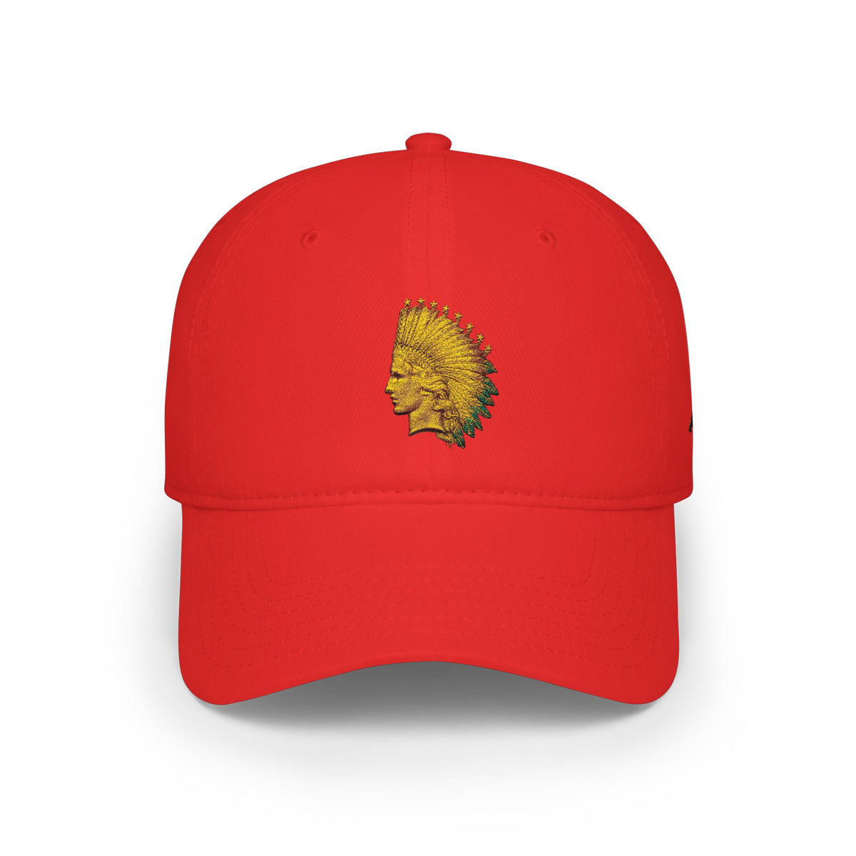 Native Feather Headdress Embroidered Cap — Low Profile Baseball Hat