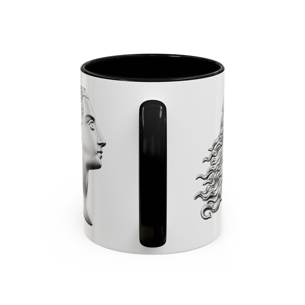 Classical Profile Accent Coffee Mug — Greek Goddess Bust Design (11/15oz)