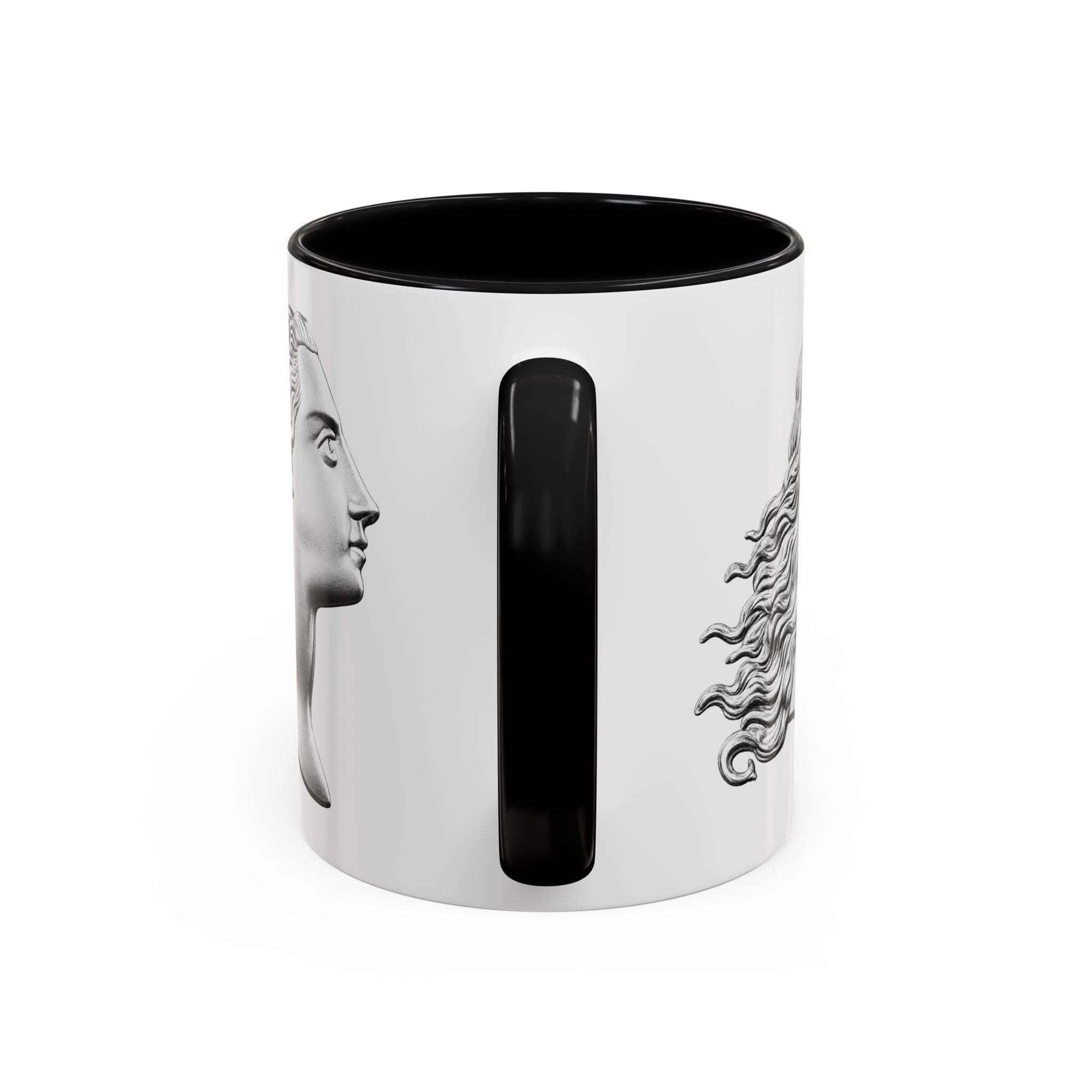 Classical Profile Accent Coffee Mug — Greek Goddess Bust Design (11/15oz)